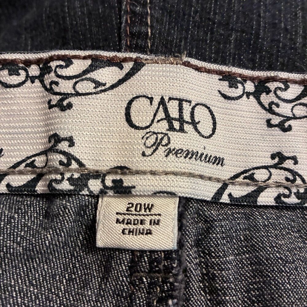 Cato Premium Women’s Dark Washed Denim Blue Jeans W/ Stretch Band At Waist.  20W - Picture 5 of 14
